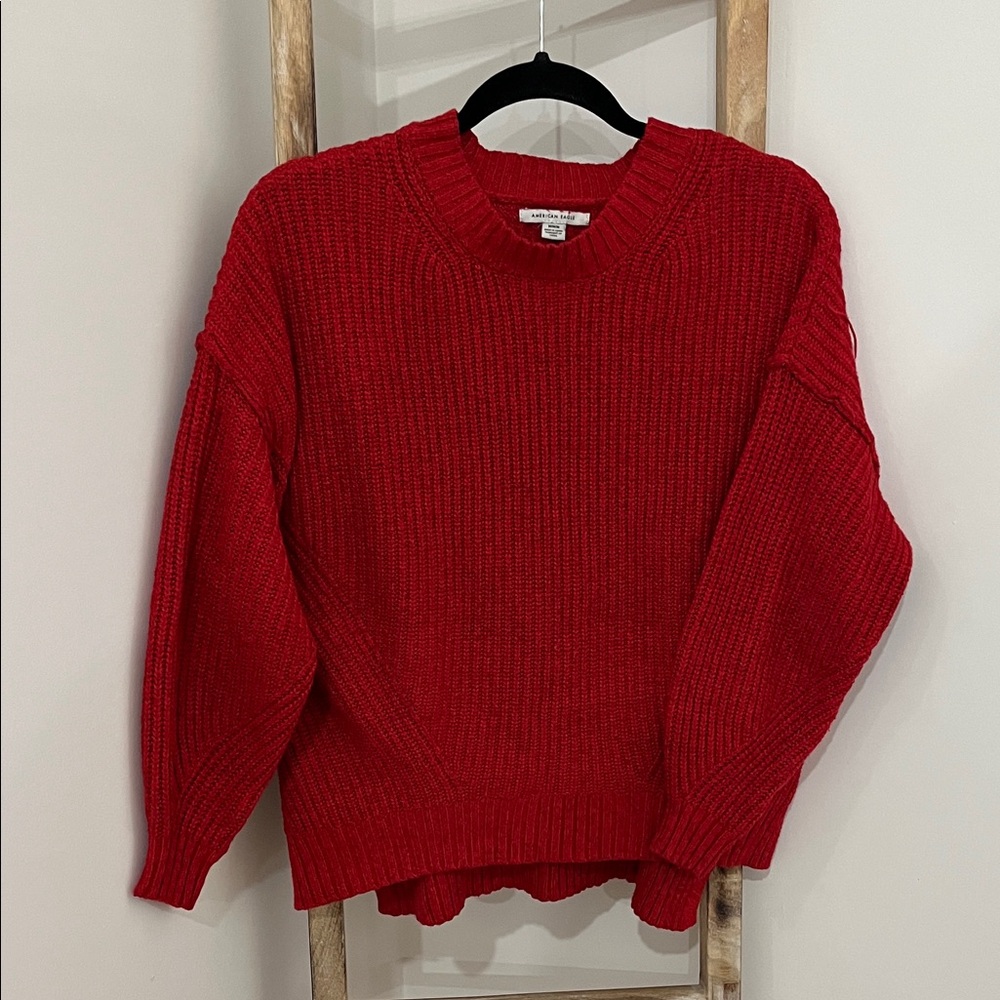 American Eagle Outfitters Vibrant Red Crew Neck Sweater